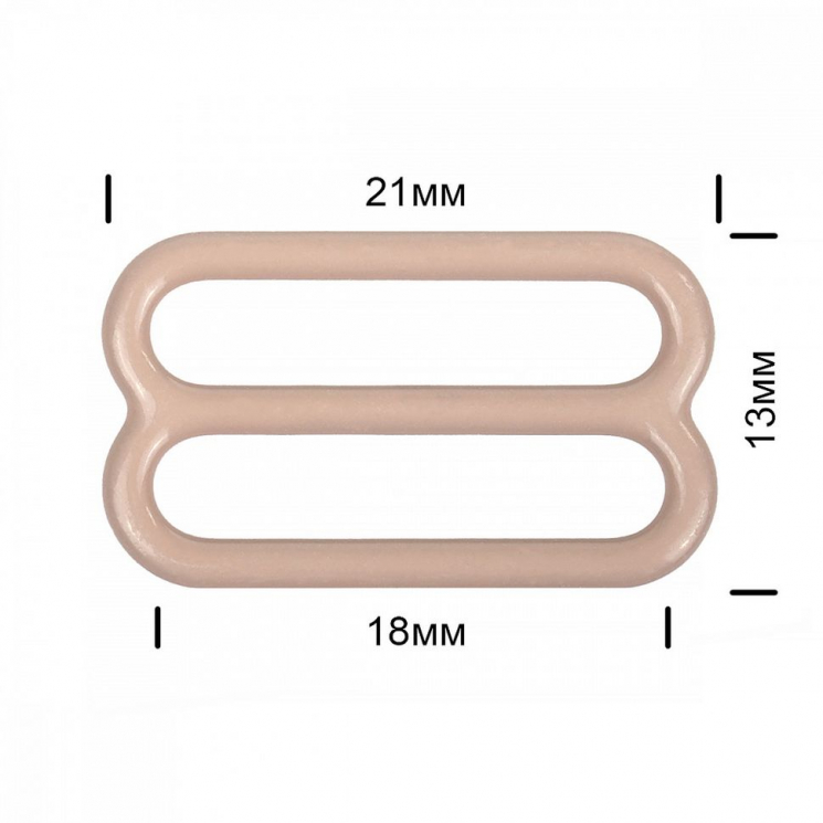 Пряжка регулятор для бюстгальтера металл TBY-57772 18мм цв.S185 серебристый пион, уп.100шт