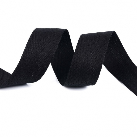 Тесьма киперная 26 мм хлопок 1,8г/см арт.12.2С-258К.26.ЧЕРН цв.черный уп.50м