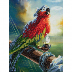 Кристальная мозаика на подрамнике ФРЕЯ арт.ALPD-038 Попугай Флинта 30х40 см