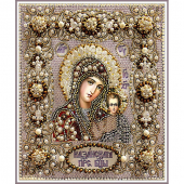 Набор для вышивания хрустальными бусинами ОБРАЗА В КАМЕНЬЯХ арт. 77-В-01 Казанская Божия Матерь(венчальная) 16,5х18,5 см