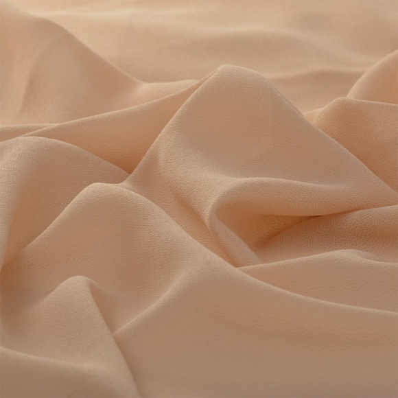 Ткань креп-шифон арт.TBY.8021-113 плот.105г/м2 100% ПЭ шир. 150см цв.113 бежевый уп.5м