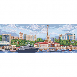 Кристальная мозаика на холсте ФРЕЯ арт.ALVR-211 Сочи 53х20 см