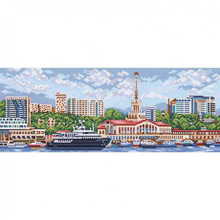 Кристальная мозаика на холсте ФРЕЯ арт.ALVR-211 Сочи 53х20 см