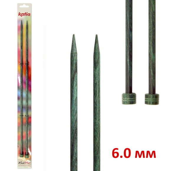 116455_Спицы прямые KATIA, 40 см, 6 мм