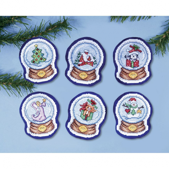 Набор для вышивания елочных украшений "Снежные шары" Набор для вышивания елочных украшений "Снежные шары"