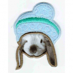 85995_Термоаппликация HKM "Hase mit Pudelm?tze hellblau"