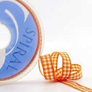 23980_Лента с рисунком клетка SAFISA, 11 мм, 25 м, цвет 61, оранжевый