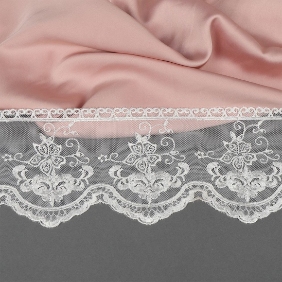 Кружево на сетке арт.TBY 3T006W шир.103мм цв.01 белый уп.13,71м