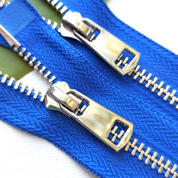 Молния мет. титан №5 никель два замка 85см D918 василёк