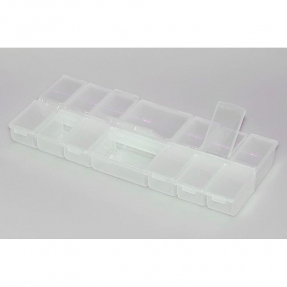 Контейнер для мелочей арт.К-43 Пенал большой 25x10,5x2,75см 14яч цв.в ассортименте