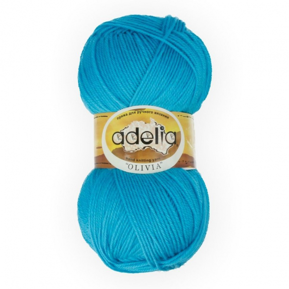 Пряжа ADELIA OLIVIA (60% акрил, 40% шерсть) 5х100г/250м цв.06 бирюза