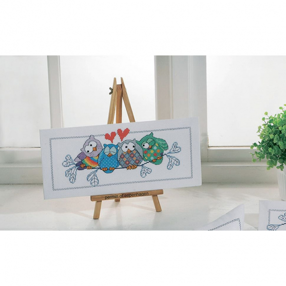 Набор для вышивания PERMIN арт.92-4516 Совы 35х15 см