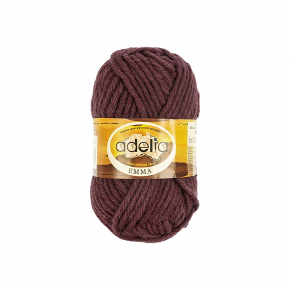 Пряжа ADELIA EMMA (80% акрил, 20% шерсть) 10х50г/50м цв.27 бордовый