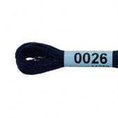 Нитки для вышивания Gamma мулине (0001-0206) 100% хлопок 24 x 8 м цв.0026 т.синий