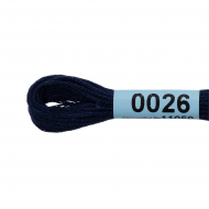 Нитки для вышивания Gamma мулине (0001-0206) 100% хлопок 24 x 8 м цв.0026 т.синий