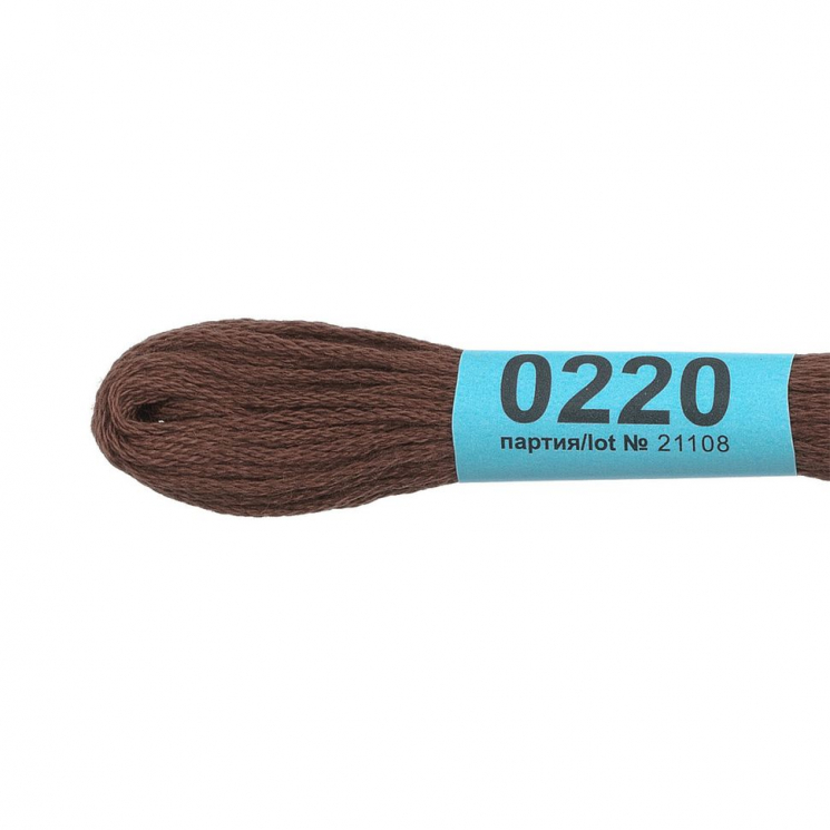 Нитки для вышивания Gamma мулине (0207-0819) 100% хлопок 24 x 8 м цв.0220 т.коричневый