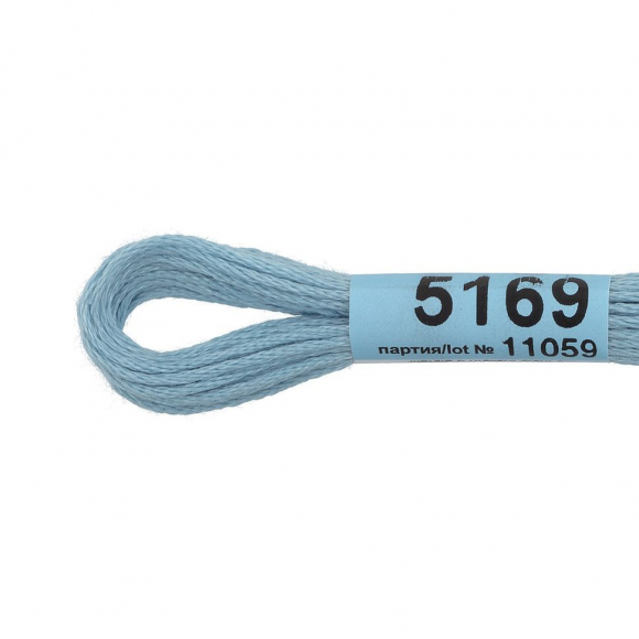 Нитки для вышивания Gamma мулине (3173-6115) 100% хлопок 24 x 8 м цв.5169 серо-голубой