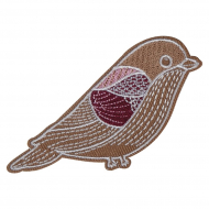 Термоаппликация "Птица коричнево-красная"