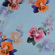 Ткань шелк Армани креп 90 г/м? 97% полиэстер, 3% лайкра шир.148 см арт.T.0346.2 цв.02 голубой рул.25м