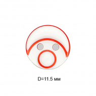 Пуговицы полиэстер CY 3235 цв.красный 18L-11мм, 2 прокола, 1 000 шт