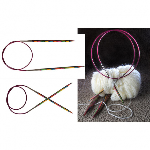 20980 Knit Pro Спицы круговые для вязания Symfonie 2мм/25см, дерево, многоцветный 20980 Knit Pro Спицы круговые для вязания Symfonie 2мм/25см, дерево, многоцветный