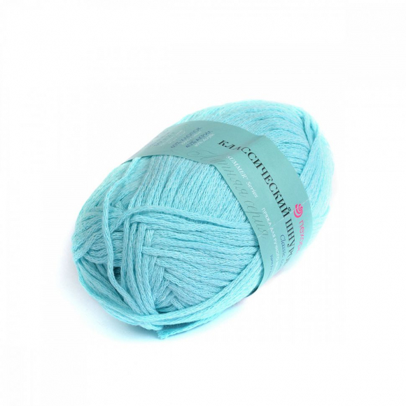 Пряжа для вязания ПЕХ Классический шнурок (60% хлопок, 40% акрил) 5х50г/135м цв.222 голубая бирюза
