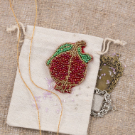 Набор для вышивания KLART арт. 10-001 Брошь. Гранат 5х7 см