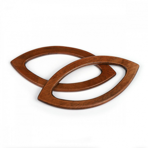 Ручка для сумки, арт.МН-02071-2  дерево,  разм  20х9 см, цв.коричневый, уп.2шт