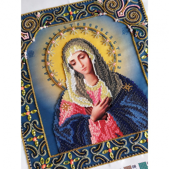 160344_Набор для вышивания бисером Икона Божией Матери "Умиление"