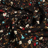 Ткань Штапель  TBY Vi-21012-c1 плот 110г/м2 100% вискоза шир. 145 см цв.с1 черный рул.25м