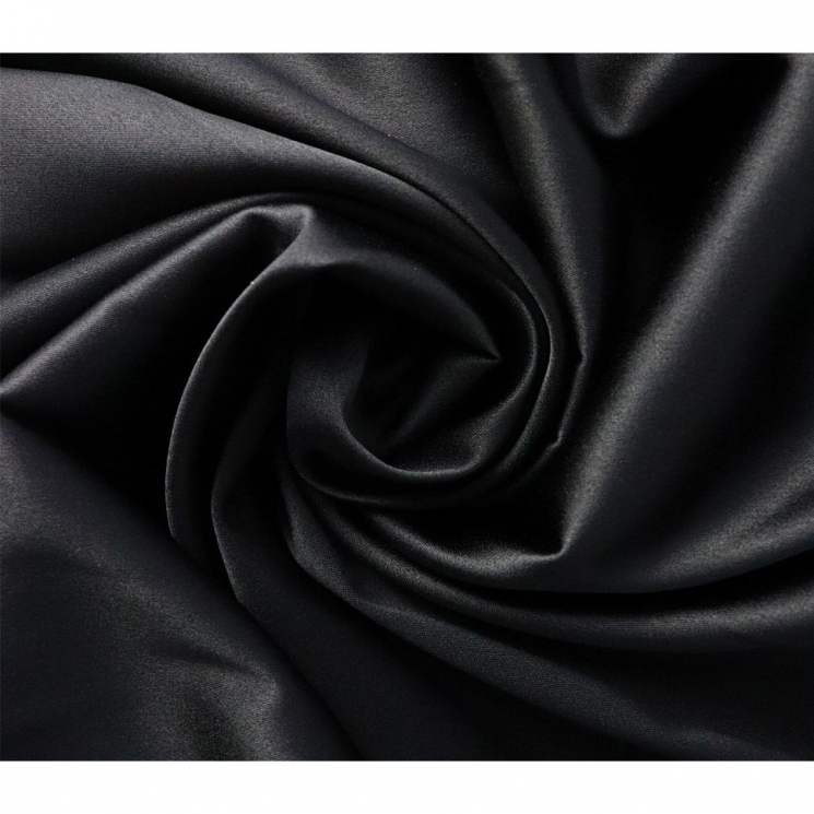 Ткань Атлас русский 255 г/м? 96% пэ, 4% спандекс шир.150 см арт.Р.36815.03 черный рул.25м