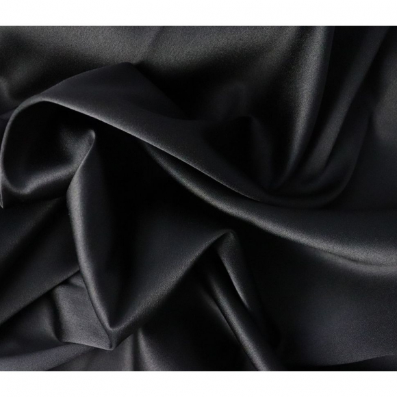 Ткань Атлас русский 255 г/м? 96% пэ, 4% спандекс шир.150 см арт.Р.36815.03 черный рул.25м