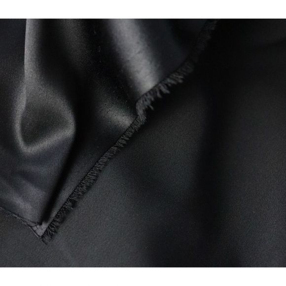 Ткань Атлас русский 255 г/м? 96% пэ, 4% спандекс шир.150 см арт.Р.36815.03 черный рул.25м