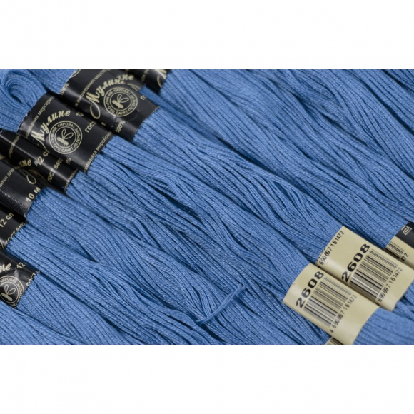 Нитки мулине цв.2608 голубой 12х10м С-Пб