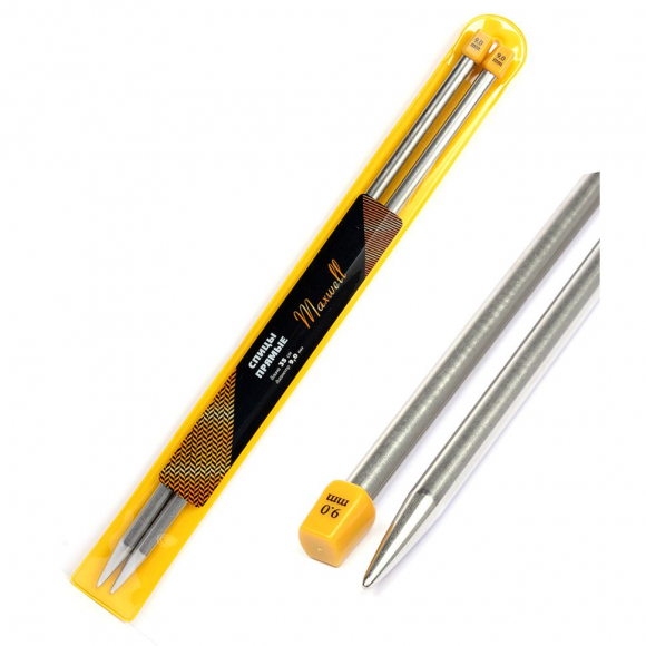 Спицы для вязания прямые Maxwell Gold, металл арт.35-90 9,0 мм /35 см (2 шт)