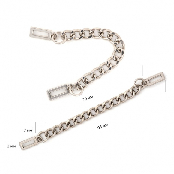 Цепочка - вешалка TBY80601 70х5мм цв. никель уп. 10шт