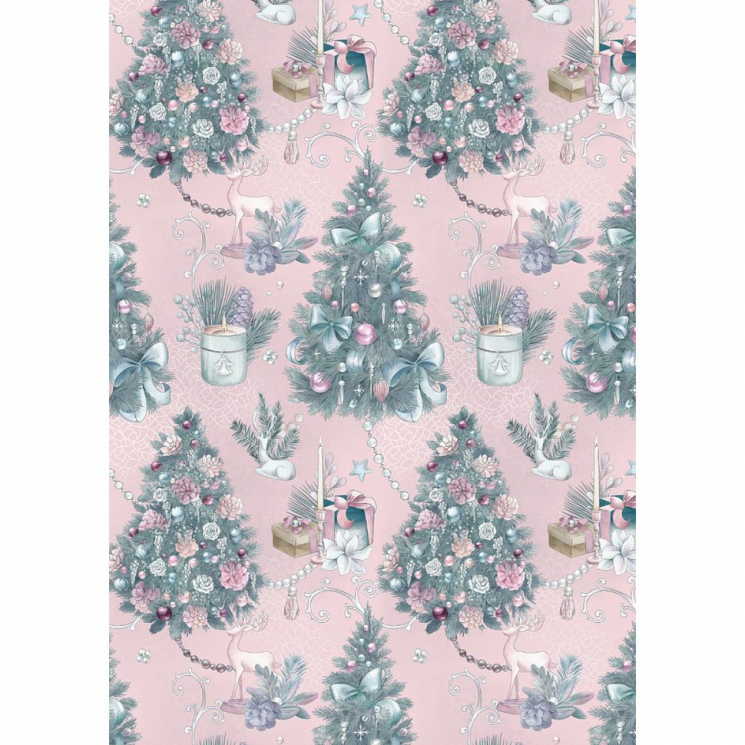 Ткань для пэчворка PEPPY Новогоднее Волшебство 135 г/м? 100% хлопок цв.НВ-11 розовый уп.50х50 см