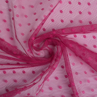 Фатин горошек мягкий шир.160см  100% полиэстер арт.TBY-1907-09 цв.фуксия диаметр горошин 0,6см рул.15м
