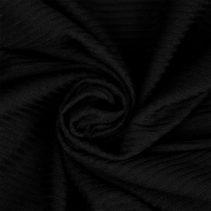 Ткань трикотаж лапша 320 г/м? 62% пэ, 30% вискоза, 8% спандекс шир.160 см арт.С.1906.12 цв.черный рул.30м