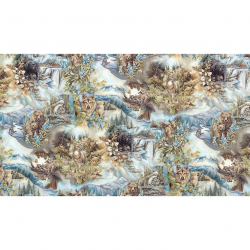 Ткань для пэчворка PEPPY North American Wildlife 5 146 г/м? 100% хлопок цв.ABK-16632-169 EARTH уп.60х110 см