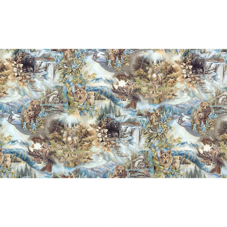 Ткань для пэчворка PEPPY North American Wildlife 5 146 г/м? 100% хлопок цв.ABK-16632-169 EARTH уп.60х110 см