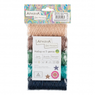 Пряжа ARACHNA Jute (100% джут) 5х30г/27м цв.10 ассорти