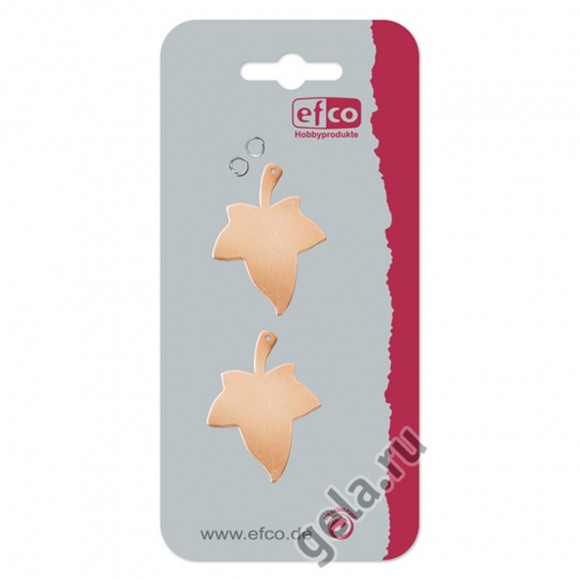 Подвеска "Лист", 1 отверстие, в комплекте 2 колечка