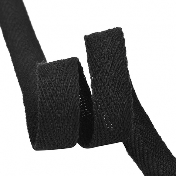 Тесьма киперная 15 мм хлопок 1,9г/м арт.ЛКЭ-15ЧХ-50 цв.черный уп.50м