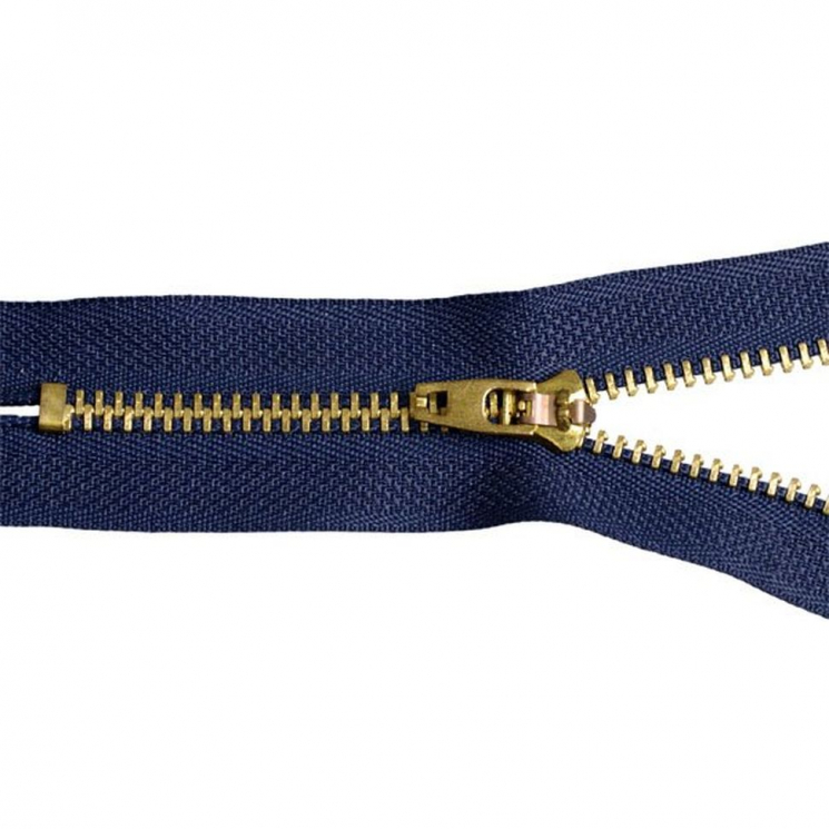 Молния MaxZipper джинсовая золото №4 18см замок М-4002 цв.F330 синий уп.50шт