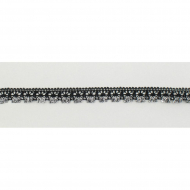 65343_Мерсеризованное хлопковое кружево, 15 мм, цвет черный с серым