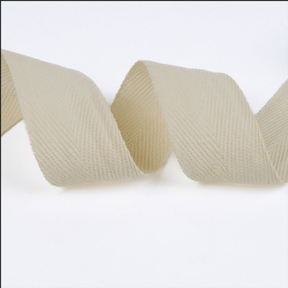 Тесьма киперная 35 мм хлопок 1,8г/см арт.12.2С-260.35.БЕЛЫЙ цв.суровый уп.50м