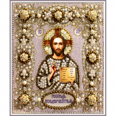 Набор для вышивания хрустальными бусинами ОБРАЗА В КАМЕНЬЯХ арт. 77-В-02 Господь Вседержитель(венчальная) 16,5х18,5 см