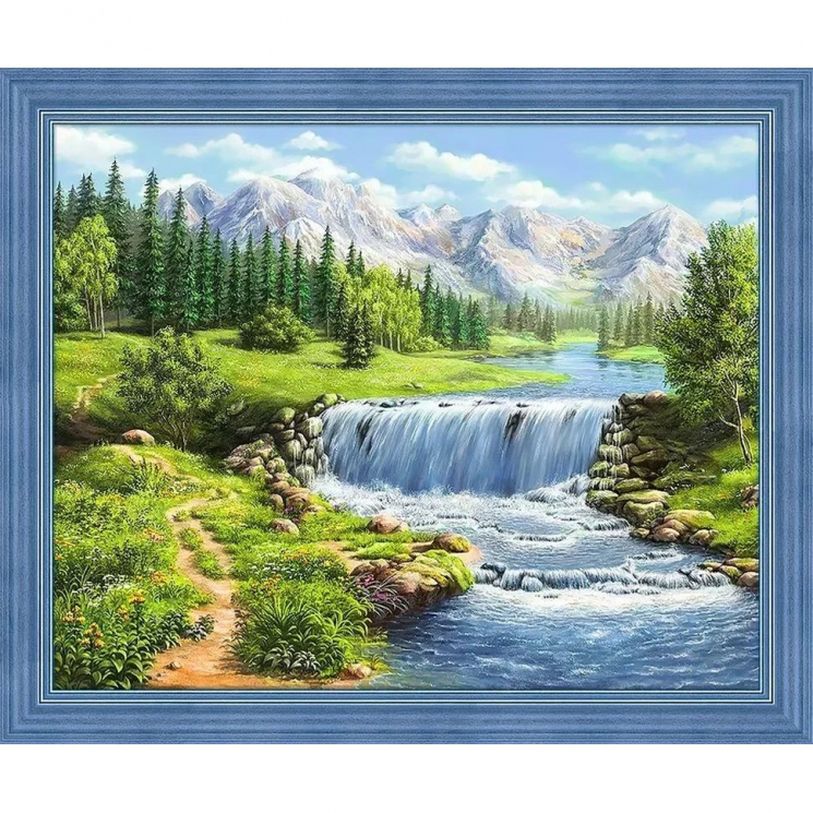 Набор для изготовления картин АЛМАЗНАЯ ЖИВОПИСЬ арт.АЖ.1686 Полдень у реки 50х40 см