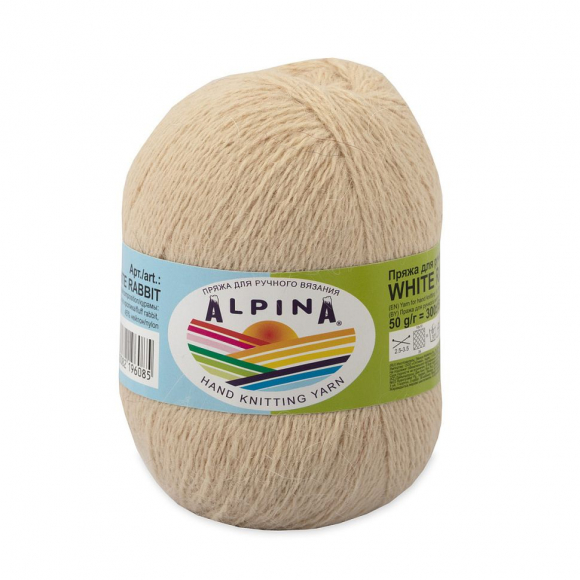 Пряжа ALPINA WHITE RABBIT (55% пух кролика, 45% нейлон) 10х50г/300м цв.267 св.бежевый